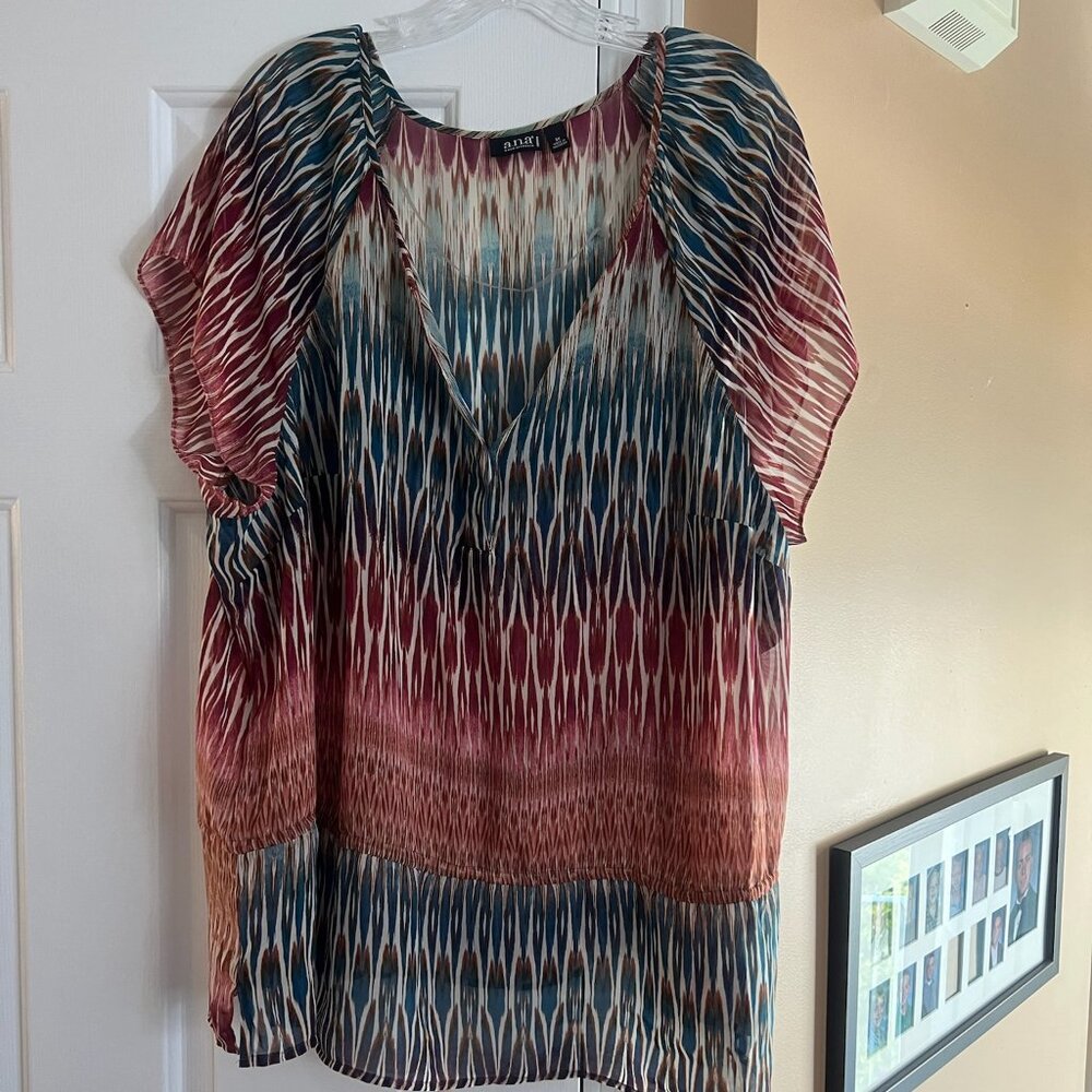 A.N.A Women's Short Sleeve Blouse 3X